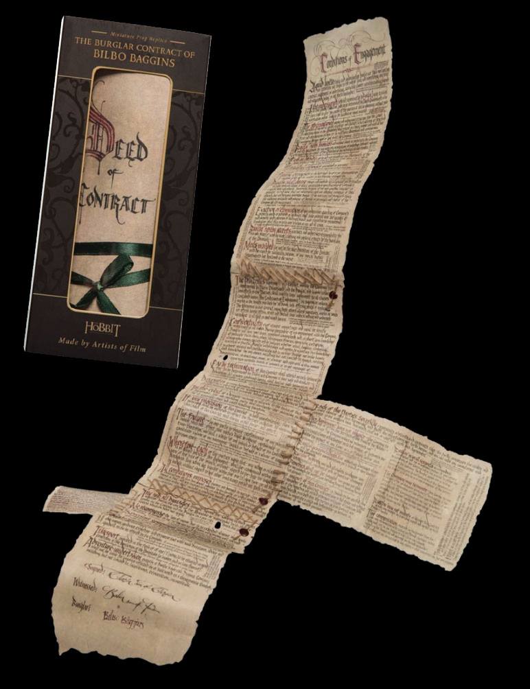 The Hobbit Mini Replica The Burglar Contract of Bilbo Baggins Weta Workshop