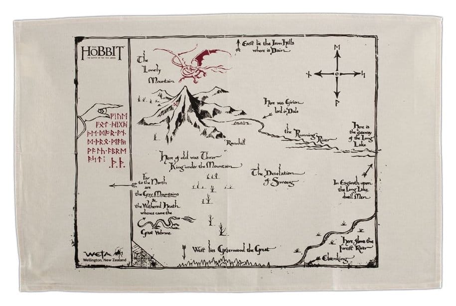 The Hobbit Tea Towel Thorins Map Weta Workshop