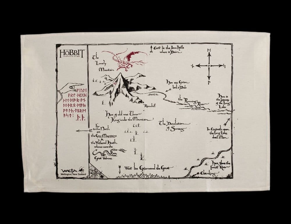 The Hobbit Tea Towel Thorins Map Weta Workshop
