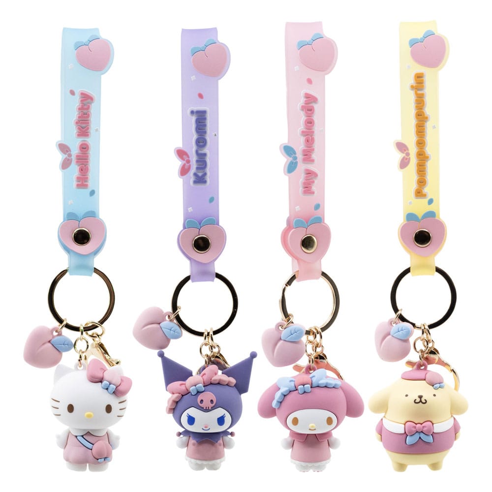 Sanrio Peach Series Keychain with Hand Strap Hello Kitty and Friends Display 12 YuMe Toys