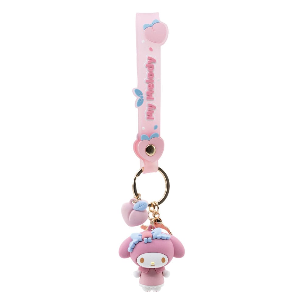 Sanrio Peach Series Keychain with Hand Strap Hello Kitty and Friends Display 12 YuMe Toys