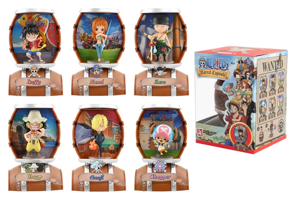 One Piece Barrel Capsule Mini Figures Blind Box Display 6 YuMe Toys