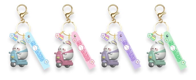 Molang Scooter Series Keychain with Hand Strap Display 12 YuMe Toys