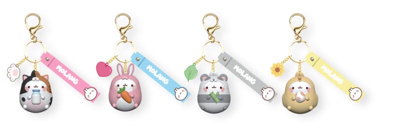 Molang Animal Costume Series Keychain with Hand Strap Display 9 YuMe Toys