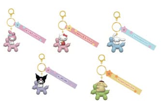 Sanrio Balloon Series Keychain with Hand Strap Hello Kitty and Friends Display 12 YuMe Toys